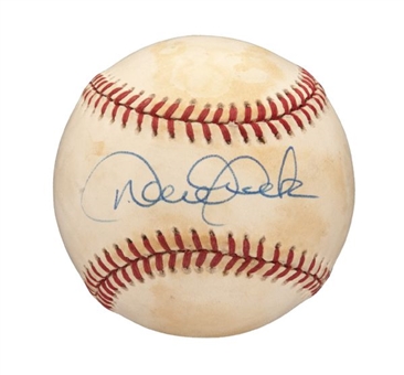 Derek Jeter Single Signed Official OAL Gene Budig Baseball
